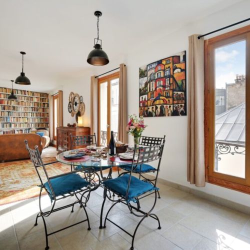 Dining Room with street view